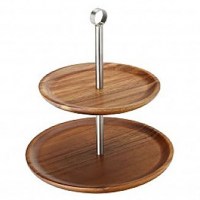 2 Tiered Acacia Cake Stand / Sharing Platter